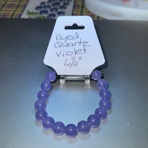 Beautiful Hand Crafted Dyed Violet Quartz Stretch Bracelet